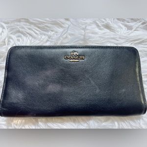 Blue leather coach purse